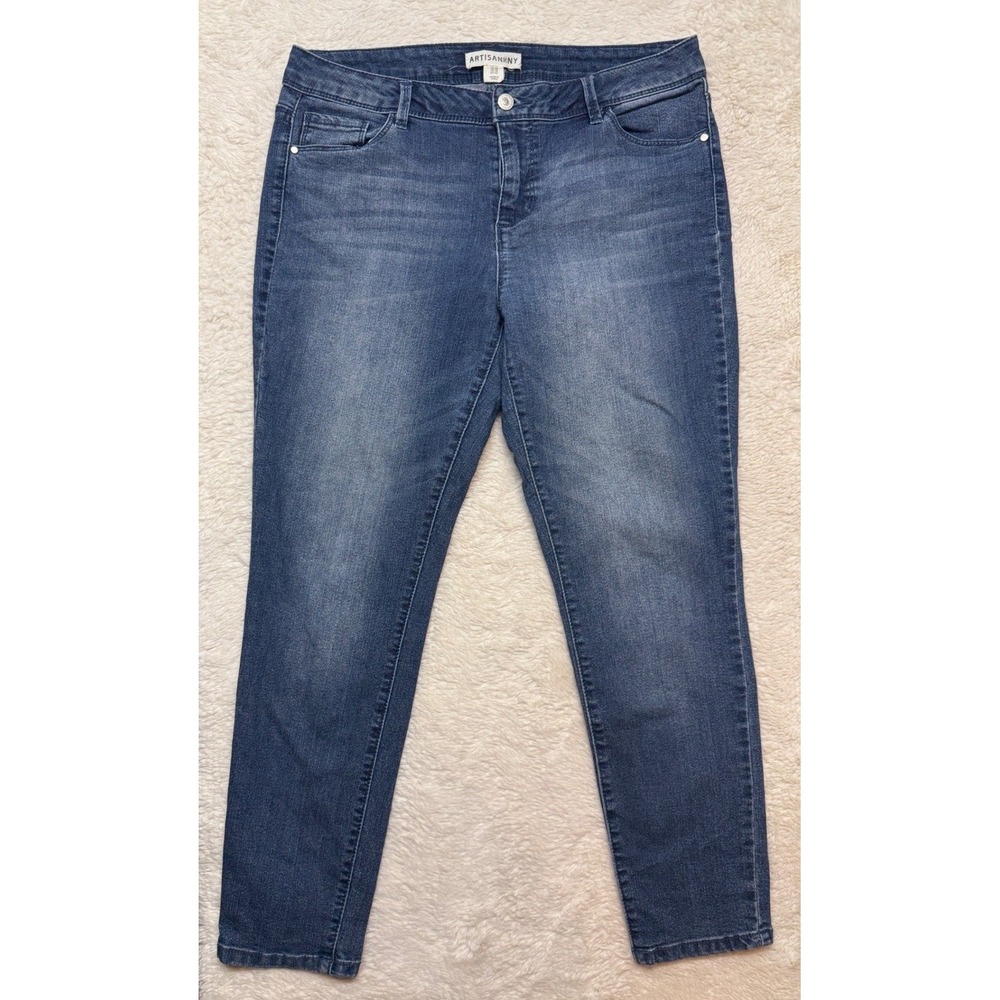 Artisan NY Jeans Womens 12 Skinny Ankle Medium Wash Stretch Denim Excellent